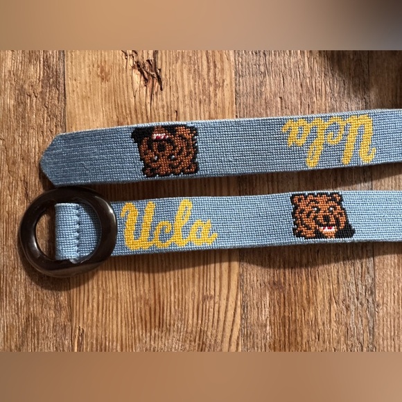 Vintage UCLA Smathers & Branson Handstiched Needlepoint Womens Belt Size M - Picture 3 of 5
